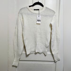 NWT - Zara White Knit Sweater